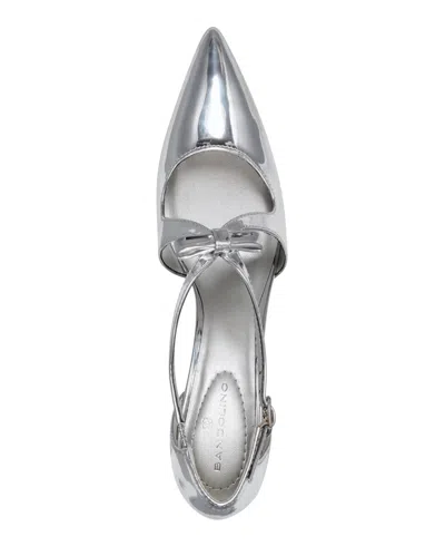 Bandolino Women's Zeffer Strappy Bow Stiletto Heel Pumps In Silver Chrome