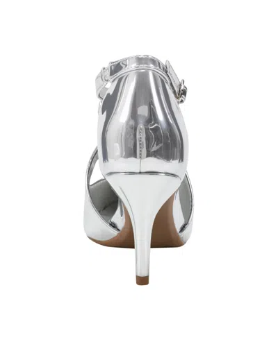 Bandolino Women's Zeffer Strappy Bow Stiletto Heel Pumps In Silver Chrome