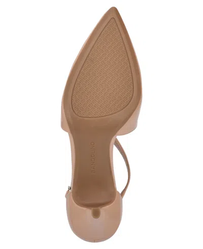Bandolino Zeffer 3 Womens Patent Ankle Strap Dress Pumps In Nude Patent