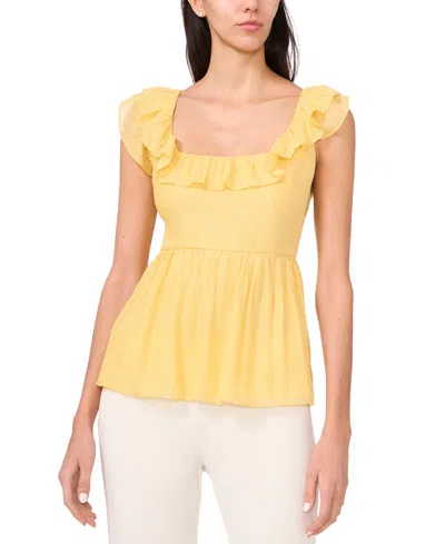 Parker Women's The Jolene Ruffle-square-neck Top In Dandelion