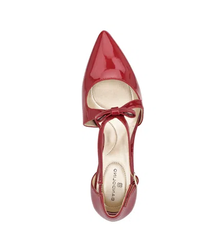 Bandolino Zeffer 3 Womens Patent Ankle Strap Dress Pumps In Red Patent