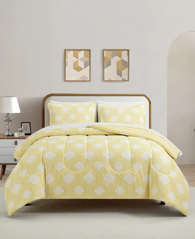 Sunham Aaron Geo Print 3-pc. Comforter Sets, Exclusively At Macy's In Yellow