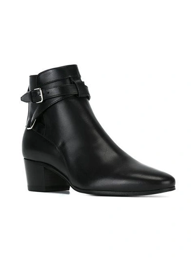 Shop Saint Laurent 'signature Blake 40' Jodhpur Ankle Boots In Black