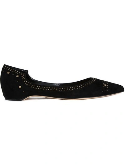 Paul Andrew Embellished Suede Ballerinas