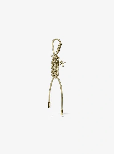 Michael Kors Gold-tone And Metallic Braided Cord Bag Charm In Gold