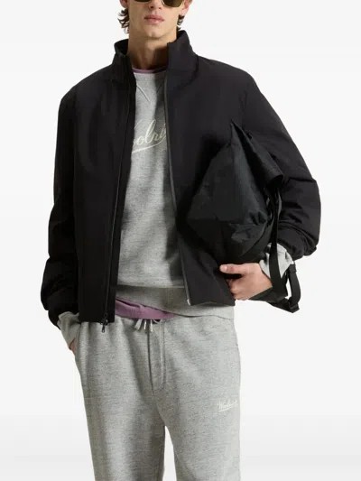 Woolrich Double-layered Bomber Jacket In Black