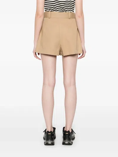 Moncler Cotton Blend Shorts Trousers Beige In Brown