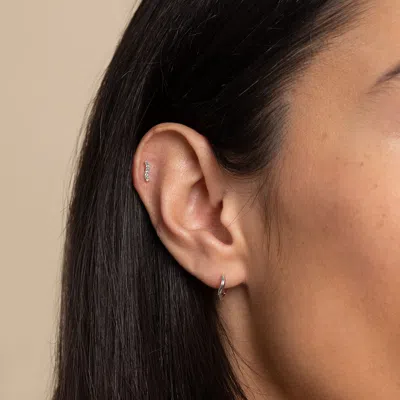 Astrid &amp; Miyu Ombré Wave Piercing Stud In Solid White Gold | No Size | Mother's Day Gift | Jewel