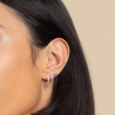 Astrid &amp; Miyu Ombré Wave Piercing Stud In Solid White Gold | No Size | Mother's Day Gift | Jewel