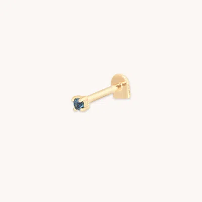 Astrid &amp; Miyu Blue Topaz Piercing Stud In Solid Gold | Mother's Day Gift | Jewelry By Astrid &am