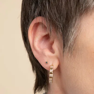 Astrid &amp; Miyu Blue Topaz Piercing Stud In Solid Gold | Mother's Day Gift | Jewelry By Astrid &am