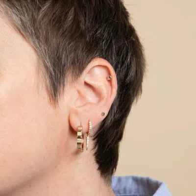 Astrid &amp; Miyu Blue Topaz Piercing Stud In Solid Gold | Mother's Day Gift | Jewelry By Astrid &am