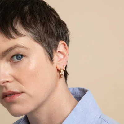 Astrid &amp; Miyu Blue Topaz Piercing Stud In Solid Gold | Mother's Day Gift | Jewelry By Astrid &am