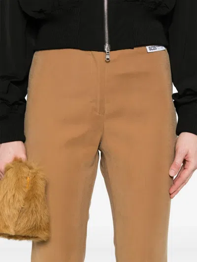 Gcds Tailored Capri Pants With Polished Finish In Brown