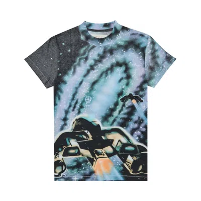 Pre-owned Erl Space Knit Tee 'space Print' In Blue