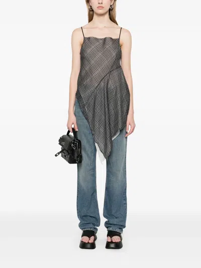 Marc Le Bihan Checked Top In Grey