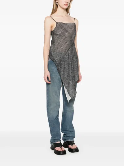 Marc Le Bihan Checked Top In Grey
