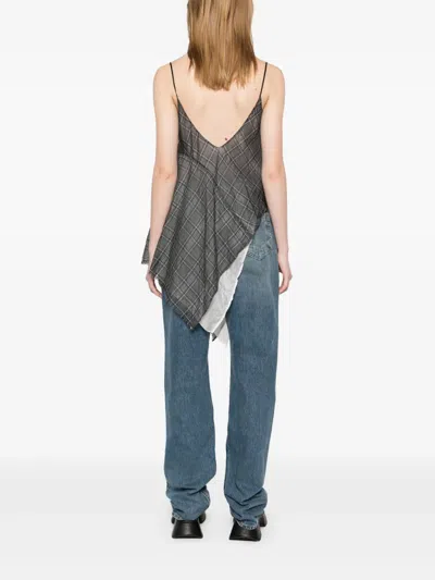 Marc Le Bihan Checked Top In Grey