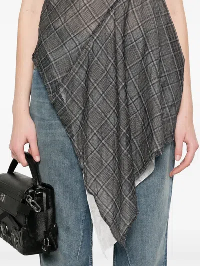 Marc Le Bihan Checked Top In Grey