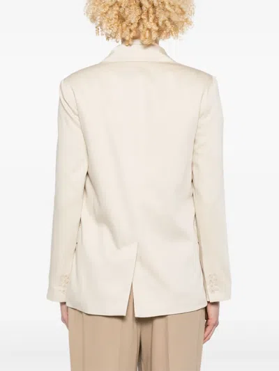 Joseph Womens Oyster White Chapone Double-breasted Stretch-woven Jacket In Neutrals