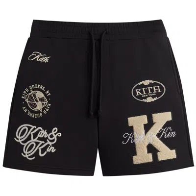 Pre-owned Kith Fleece Curtis Short 'black'
