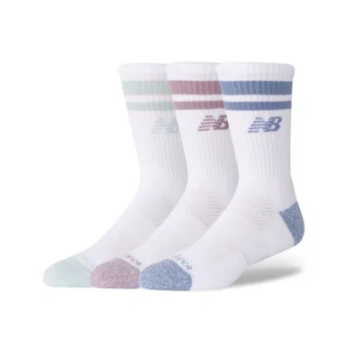 New Balance Unisex Active Lifestyle Striped Crew Socks 3 Pack In Print/pattern/misc