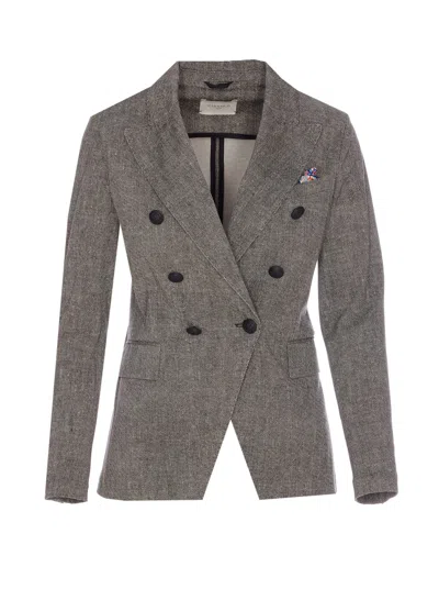 Circolo 1901 Double Breasted Buttons Closure Jacket In Gray