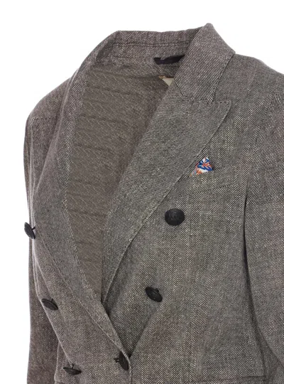 Circolo 1901 Double Breasted Buttons Closure Jacket In Gray