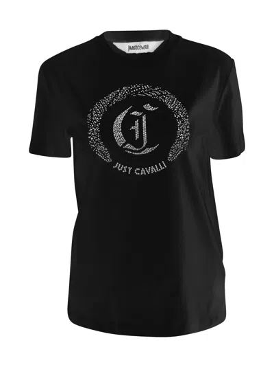 Just Cavalli Logo-embellished T-shirt In Black