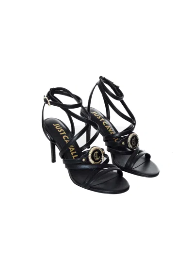 Just Cavalli Ivy Heeled Sandals In Black