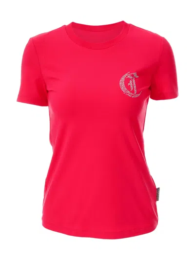 Just Cavalli Logo-embellished T-shirt In Pink