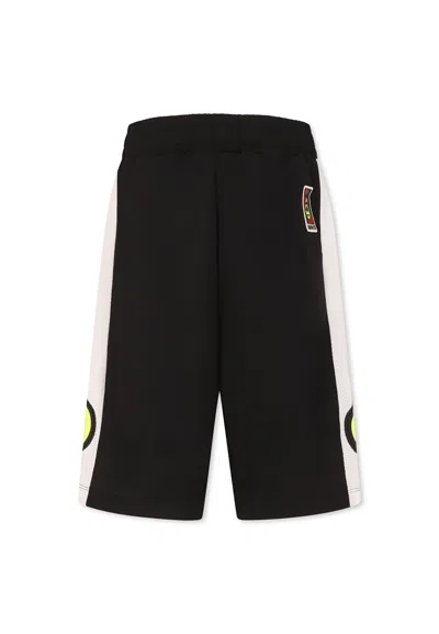 Barrow Black Shorts For Kids With Smile In Black