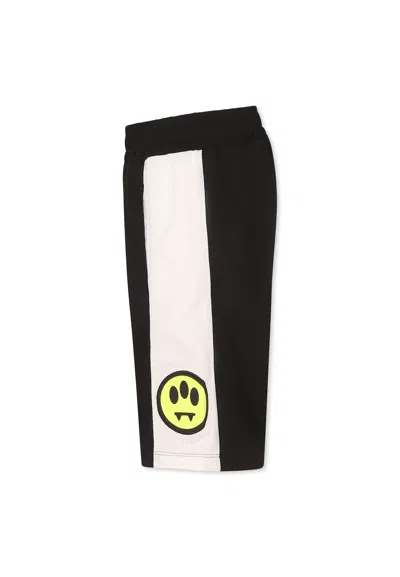 Barrow Black Shorts For Kids With Smile In Black