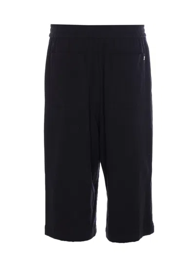 Ami Alexandre Mattiussi Ami Paris Loose Elasticated Large Bermuda In Black
