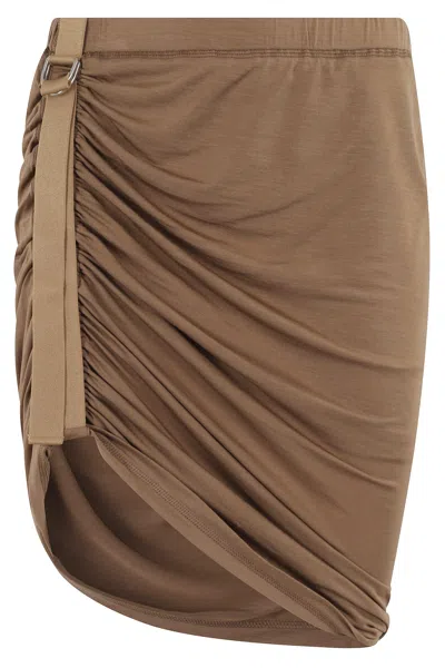 Helmut Lang Wind Mini Skirt In Brown