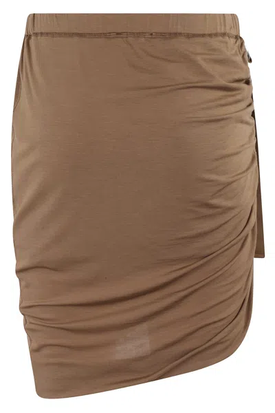 Helmut Lang Wind Mini Skirt In Brown