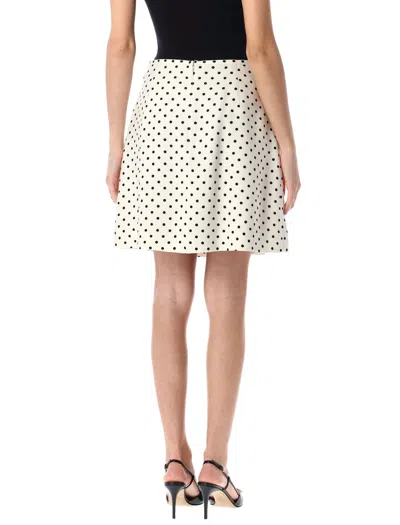 Valentino Polka Dot-print Mini Skirt In Betulla + Nero
