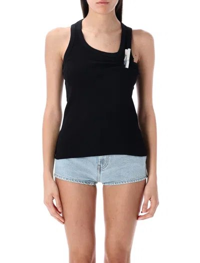 Coperni Washing Clip Rib Tank Top In Black