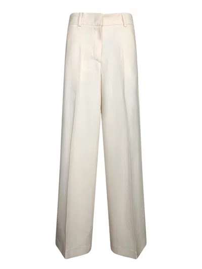 Msgm Straight Concealed Trousers In White