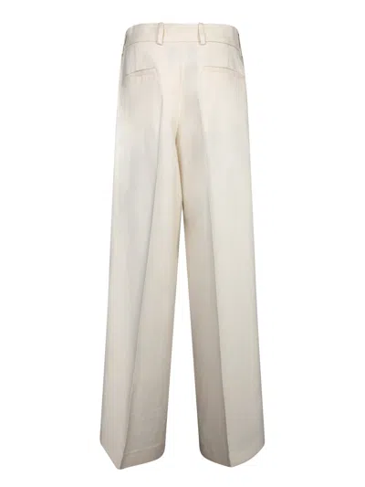 Msgm Straight Concealed Trousers In White