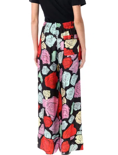 Marni Women's Orion Print Palazzo Trousers | Size 42 | 25ppama0335i0utsg30 Color Orn99 In Black Multi Rose