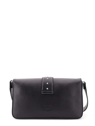 Pinko Edium Classic Love Slouchy Leather Bag In Black