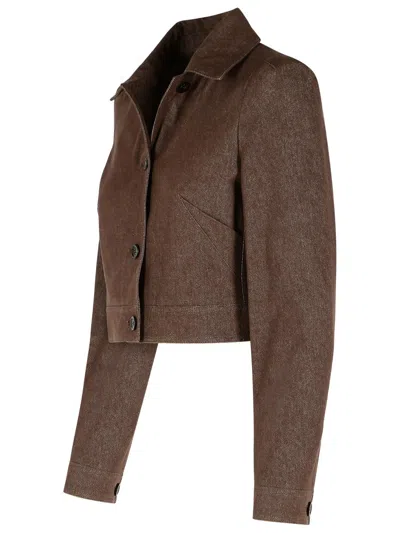 Max Mara "carp" Jacket Cotton In Brown