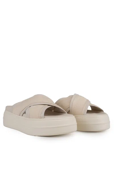 Hogan Cross Strap Platform Sandals In White