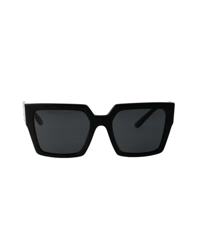 Dolce & Gabbana Embellished Square-frame Sunglasses In Black