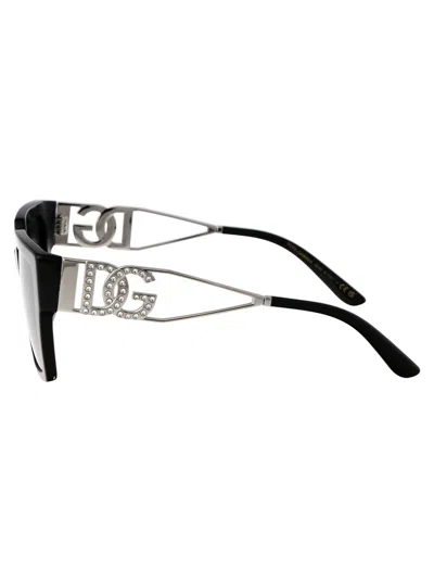 Dolce & Gabbana Embellished Square-frame Sunglasses In Black