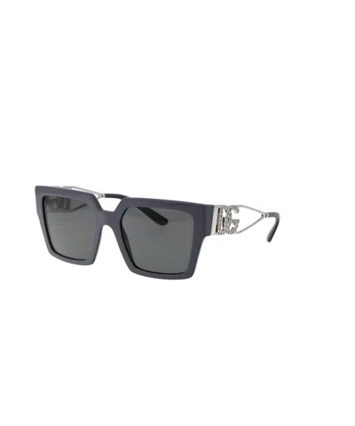 Dolce & Gabbana Embellished Square-frame Sunglasses In Black