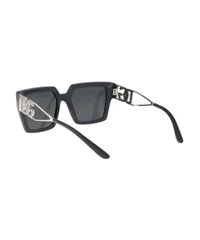 Dolce & Gabbana Embellished Square-frame Sunglasses In Black