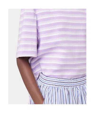 Rabanne Striped T-shirt In Purple