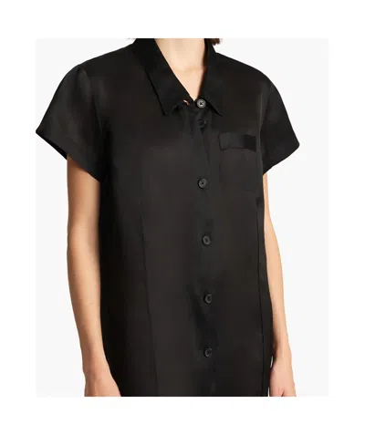 Khaite Effy Button-up Short-sleeve Dress In Black
